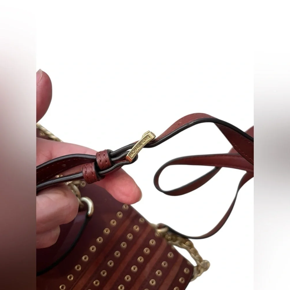 Michael Kors Brooklyn Grommet Crossbody Bag in Leather and Suede